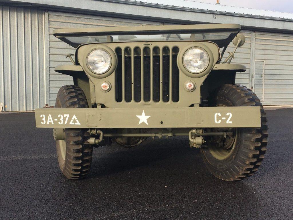 1947 CJ2A Jeep Willys Painted in the colors of 3rd Army 37th Battalion