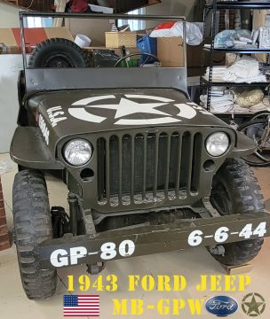 1943 Ford Mb-Gpw WWII ARMY JEEP na prodej